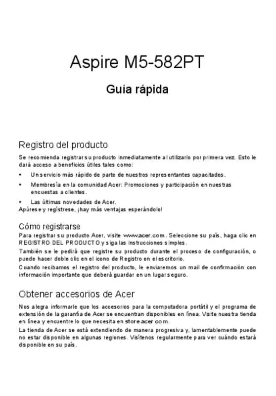 Mode d'emploi ACER ASPIRE M5-582PT