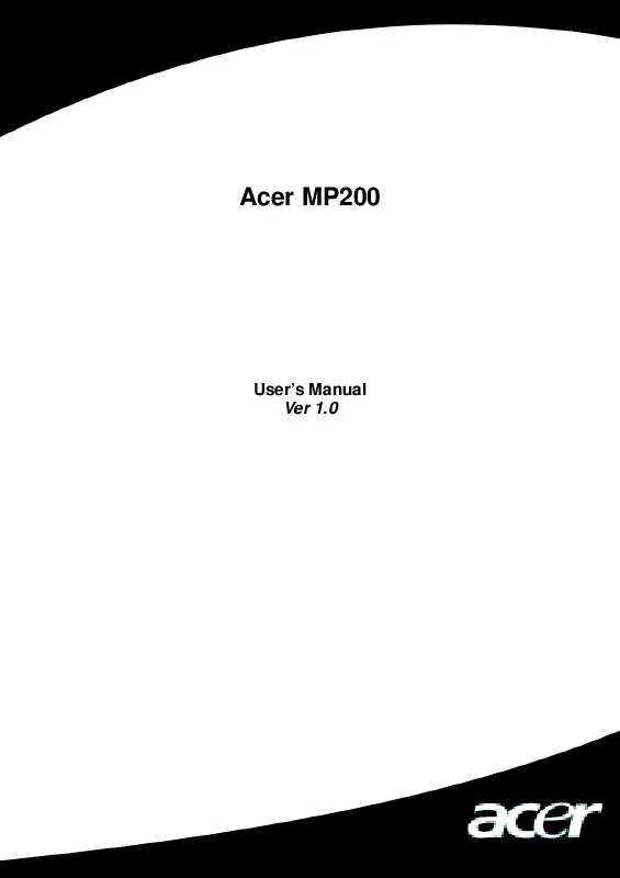 Mode d'emploi ACER MP-200