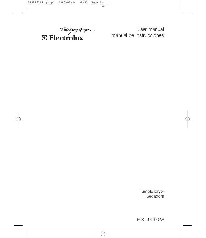 Mode d'emploi AEG-ELECTROLUX EDC46100W