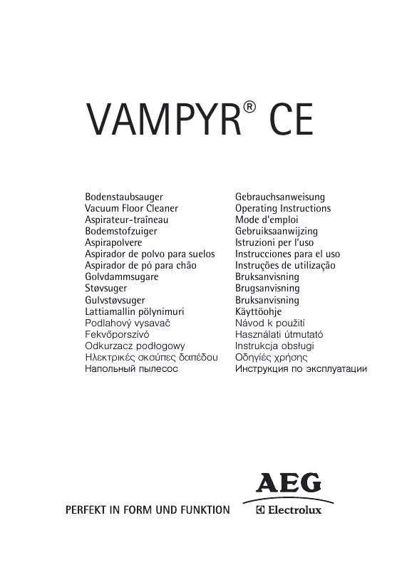 Mode d'emploi AEG-ELECTROLUX VAMPYR CE 698.0