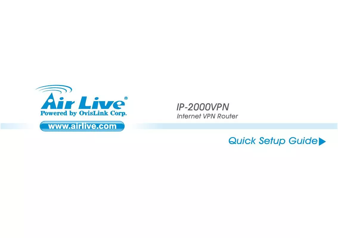 Mode d'emploi AIRLIVE IP-2000VPN