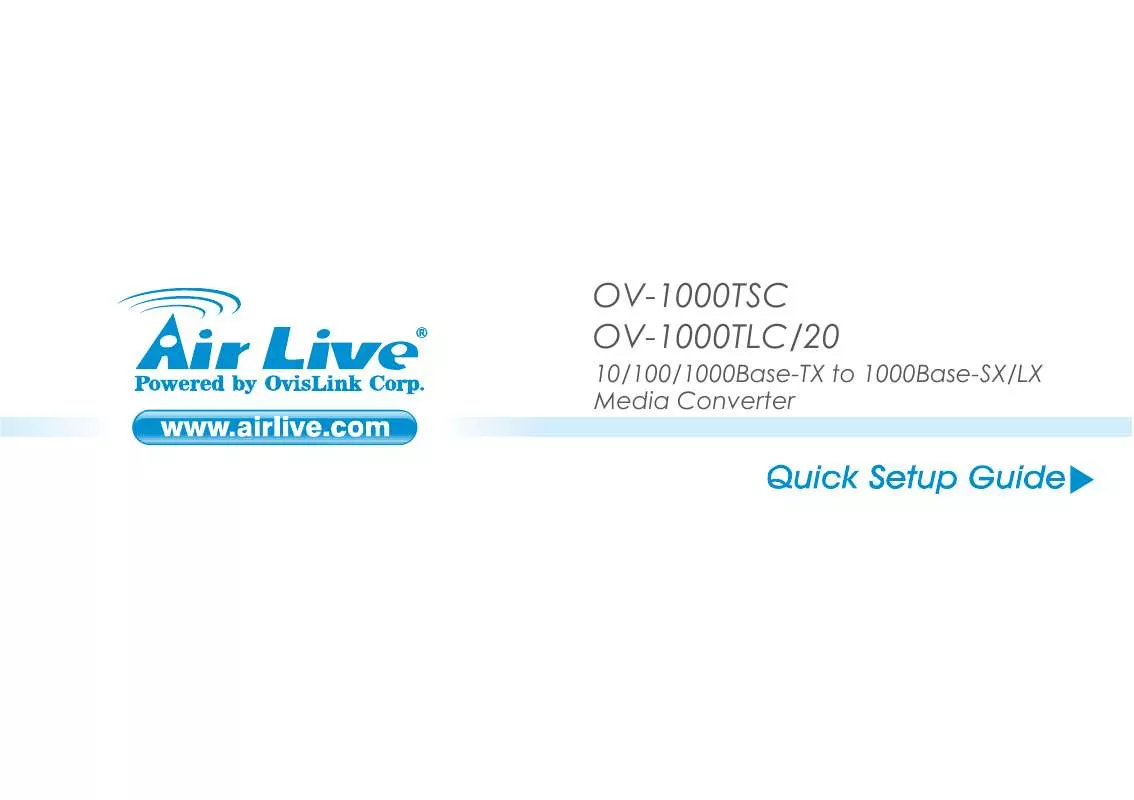 Mode d'emploi AIRLIVE OV-1000TLC-20