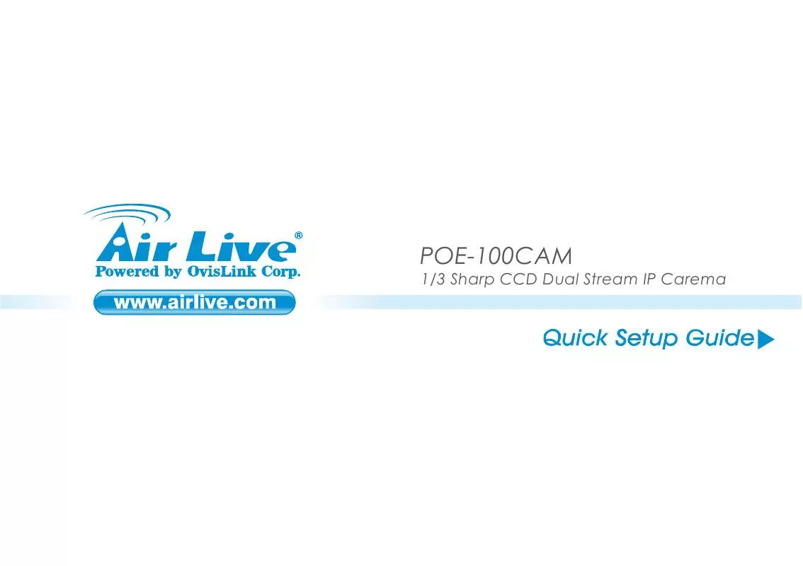 Mode d'emploi AIRLIVE POE-100CAM