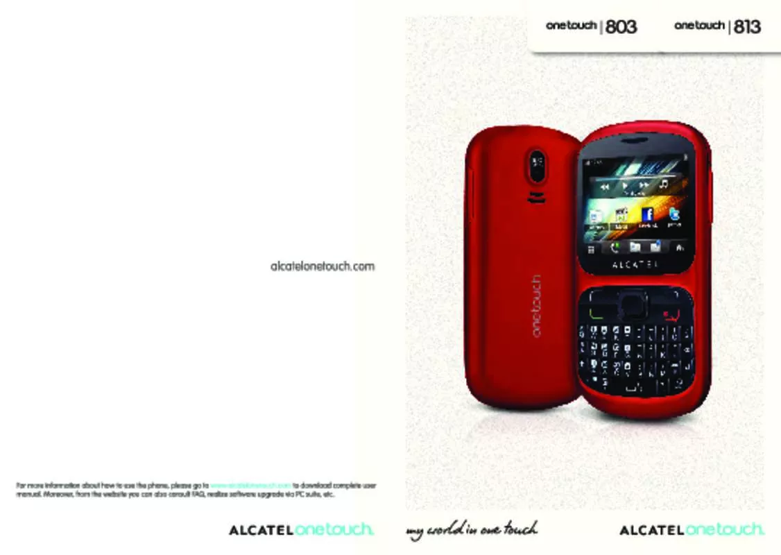 Mode d'emploi ALCATEL ONE TOUCH 813/813D/813F