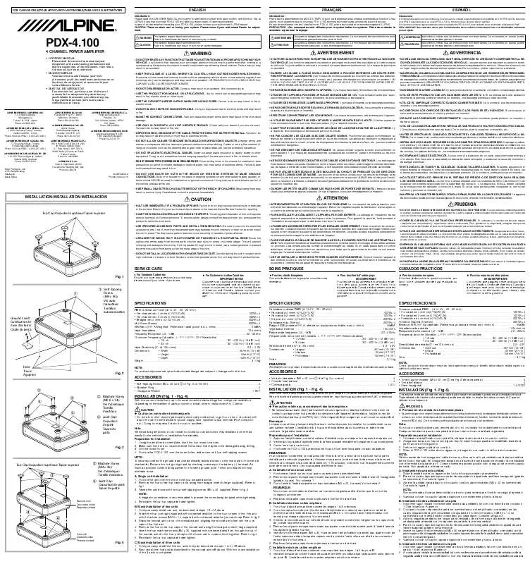 Mode d'emploi ALPINE PDX-4-SPACE-100