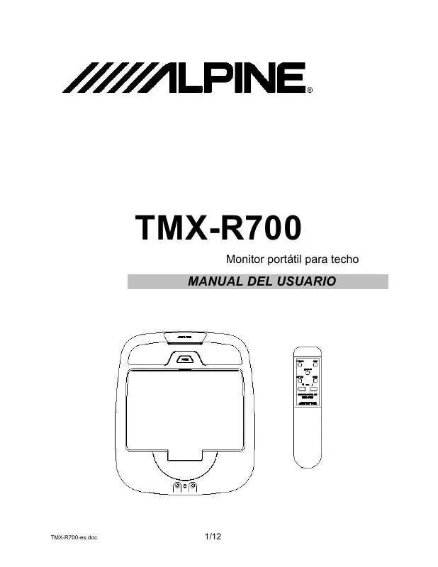Mode d'emploi ALPINE TMX-R700