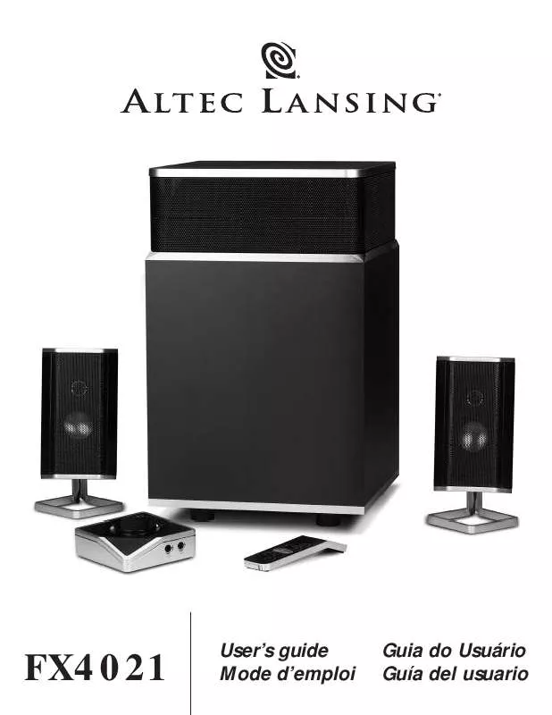 Mode d'emploi ALTEC LANSING FX4021
