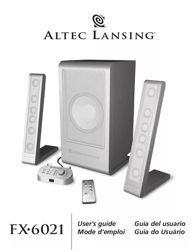 Mode d'emploi ALTEC LANSING FX6021