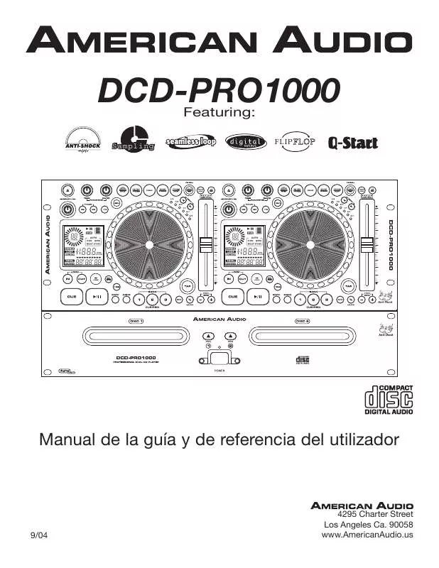 Mode d'emploi AMERICAN AUDIO DCD-PRO1000