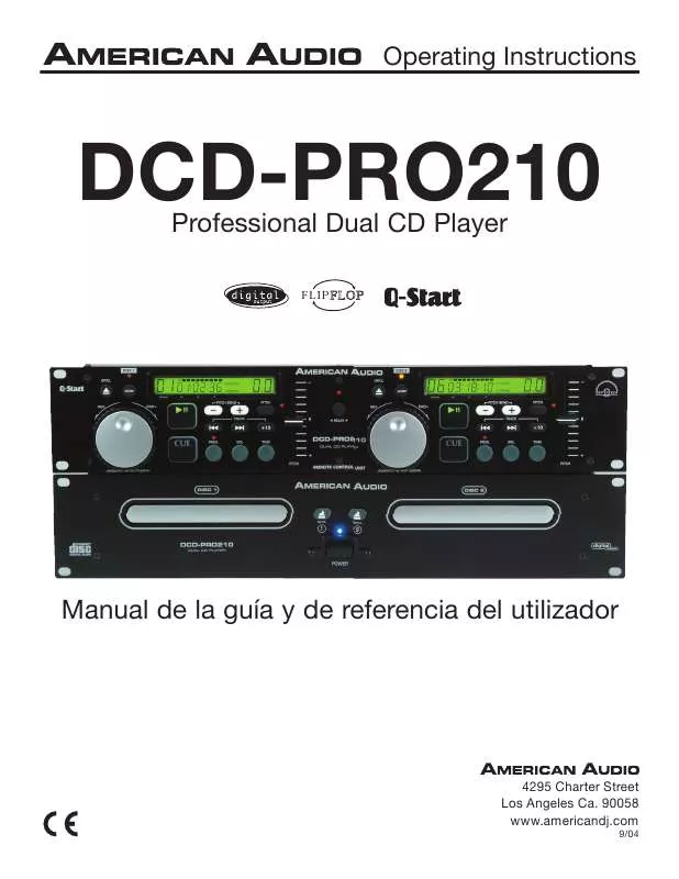 Mode d'emploi AMERICAN AUDIO DCD-PRO210