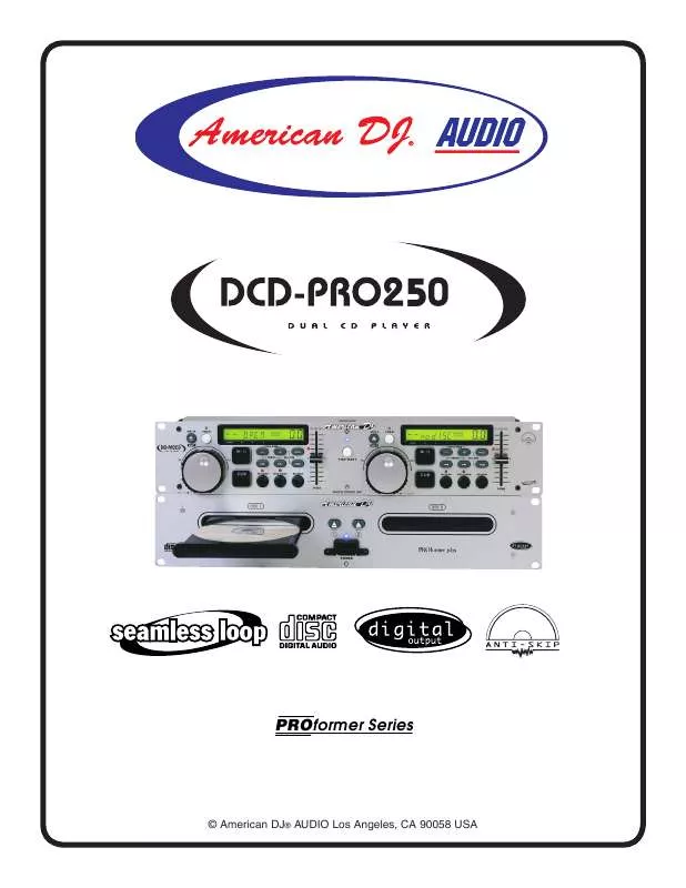 Mode d'emploi AMERICAN AUDIO DCD-PRO250