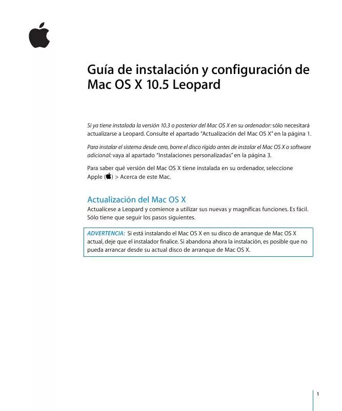 Mode d'emploi APPLE MAC OS X 10.5 LEOPARD