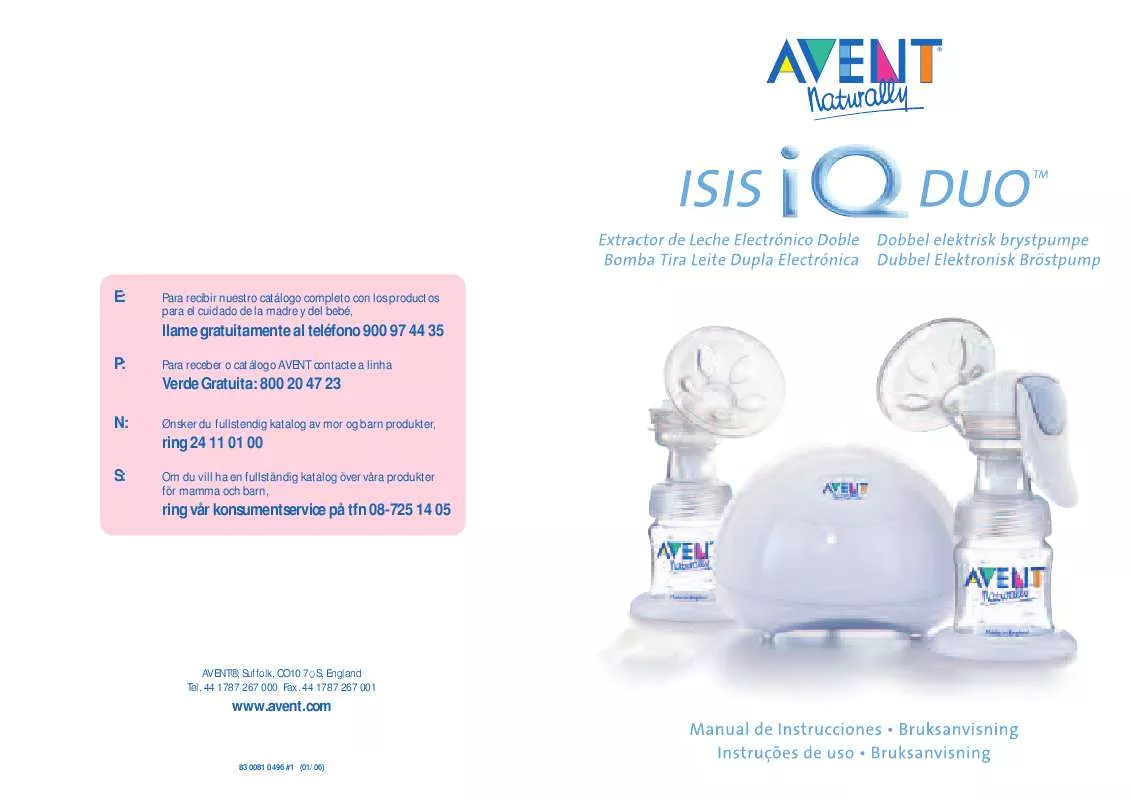 Mode d'emploi AVENT EXTRACTOR ELECTRONICO DOBLE ISIS IQ DUO