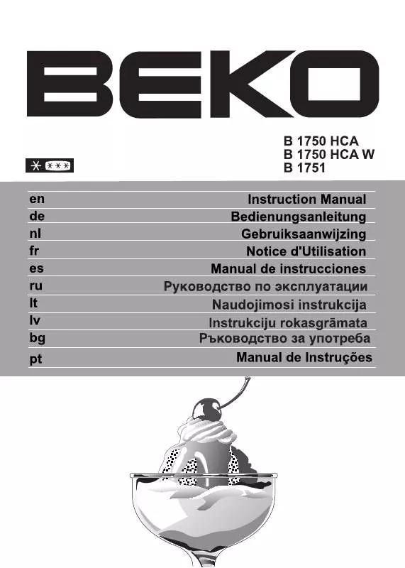 Mode d'emploi BEKO B 1750 HCA W
