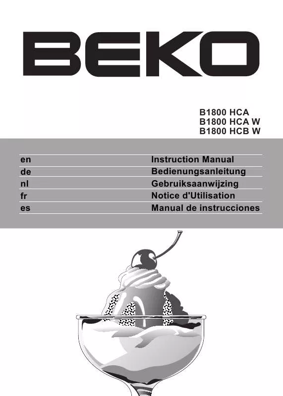Mode d'emploi BEKO B 1800 HCA