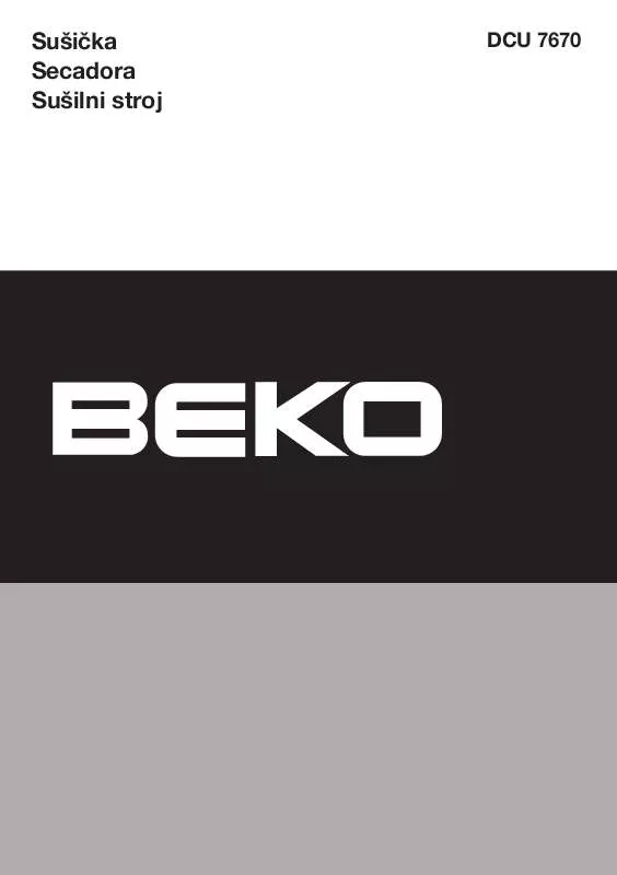 Mode d'emploi BEKO DCU 7670