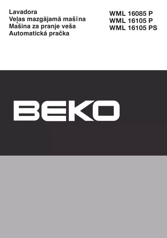 Mode d'emploi BEKO WML 16105 PS