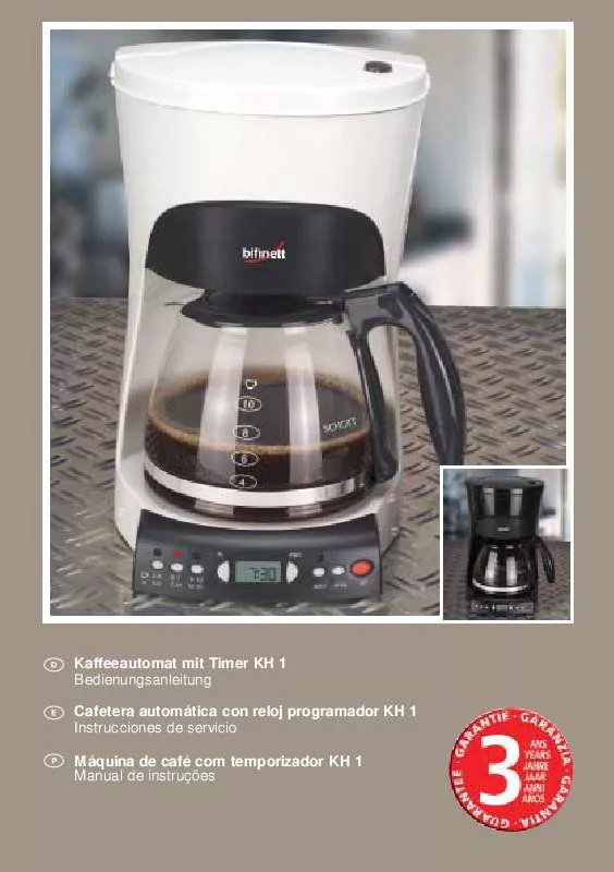 Mode d'emploi BIFINETT KH 01 COFFEE MACHINE WITH TIMER
