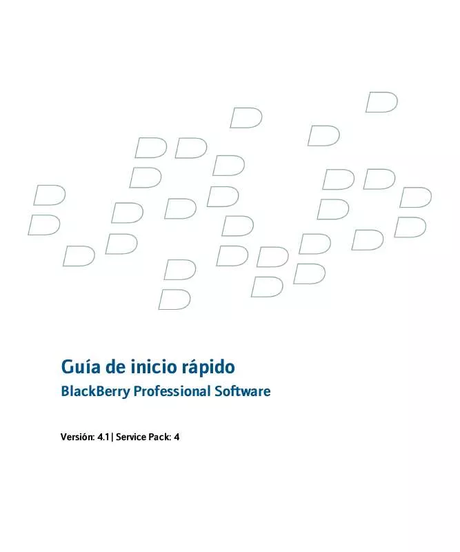 Mode d'emploi BLACKBERRY PROFESSIONAL SOFTWARE FOR MICROSOFT EXCHANGE