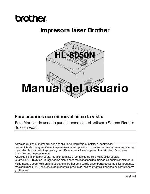 Mode d'emploi BROTHER HL-8050N