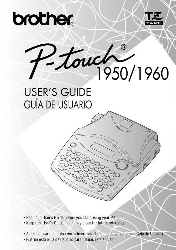 Mode d'emploi BROTHER P-TOUCH 1960