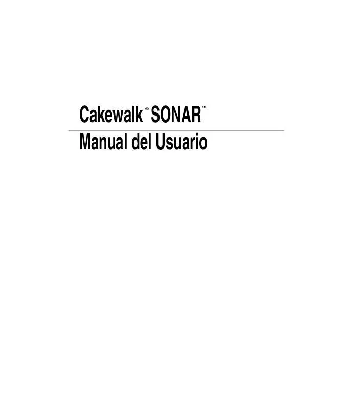 Mode d'emploi CAKEWALK SONAR 6