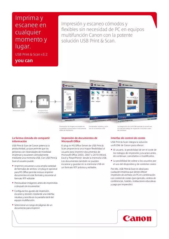 Mode d'emploi CANON USB PRINT AND SCAN 3.2
