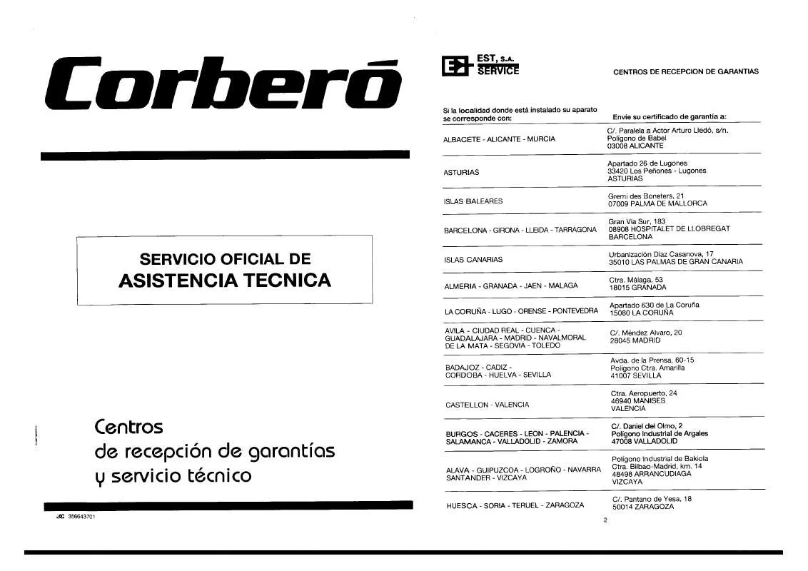 Mode d'emploi CORBERO EN400BB/1