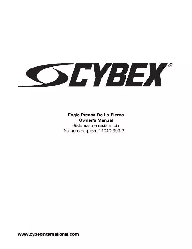 Mode d'emploi CYBEX INTERNATIONAL 11040_LEG PRESS