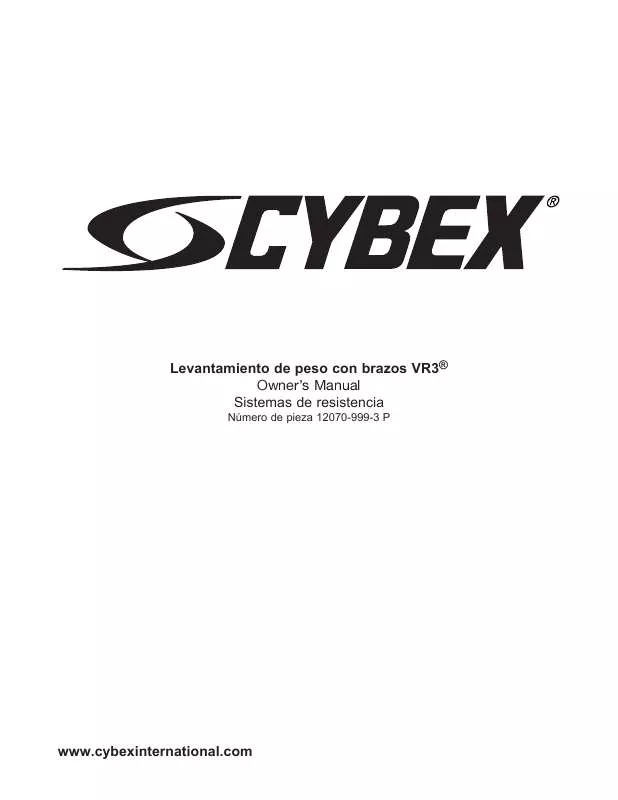 Mode d'emploi CYBEX INTERNATIONAL 12070 ARM CURL