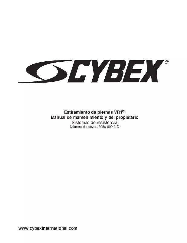 Mode d'emploi CYBEX INTERNATIONAL 13050 LEG EXTENSION
