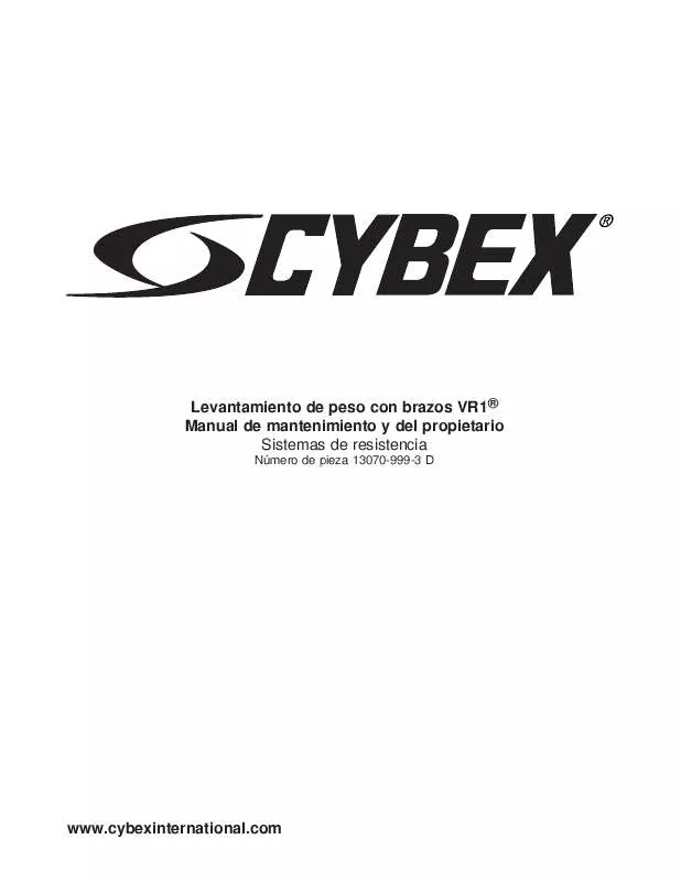 Mode d'emploi CYBEX INTERNATIONAL 13070 ARM CURL