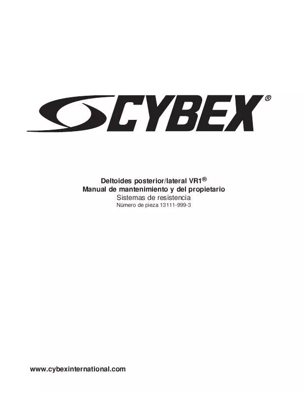 Mode d'emploi CYBEX INTERNATIONAL 13111 FLY-REAR DELT
