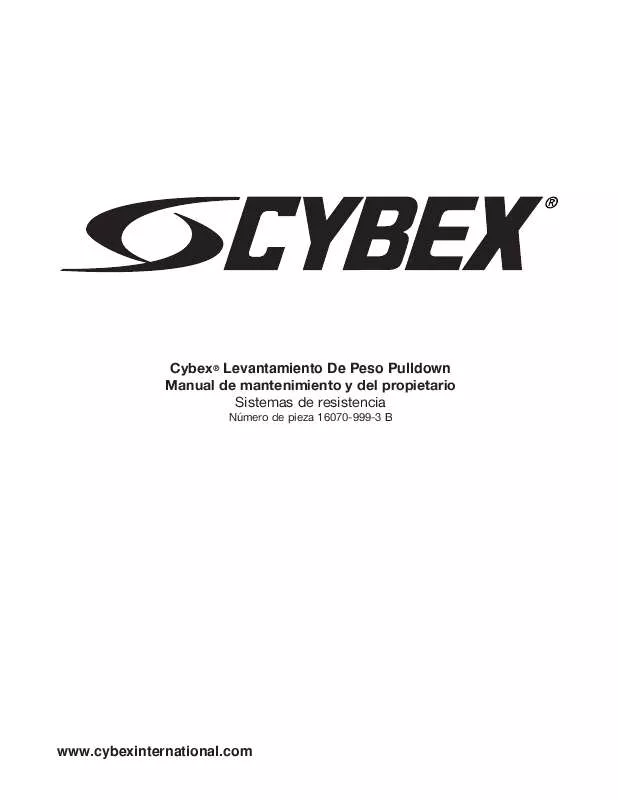 Mode d'emploi CYBEX INTERNATIONAL 16070 PULLDOWN