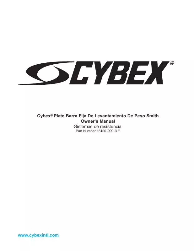 Mode d'emploi CYBEX INTERNATIONAL 16120 SMITH PRESS