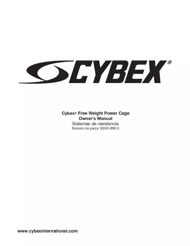 Mode d'emploi CYBEX INTERNATIONAL 16240 POWER CAGE