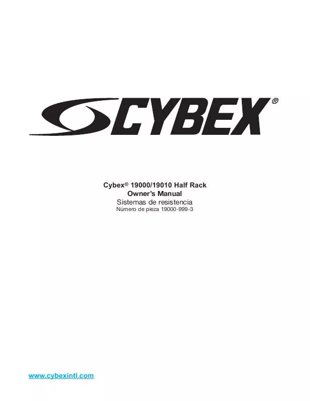 Mode d'emploi CYBEX INTERNATIONAL 19000_19010 HALFRACK