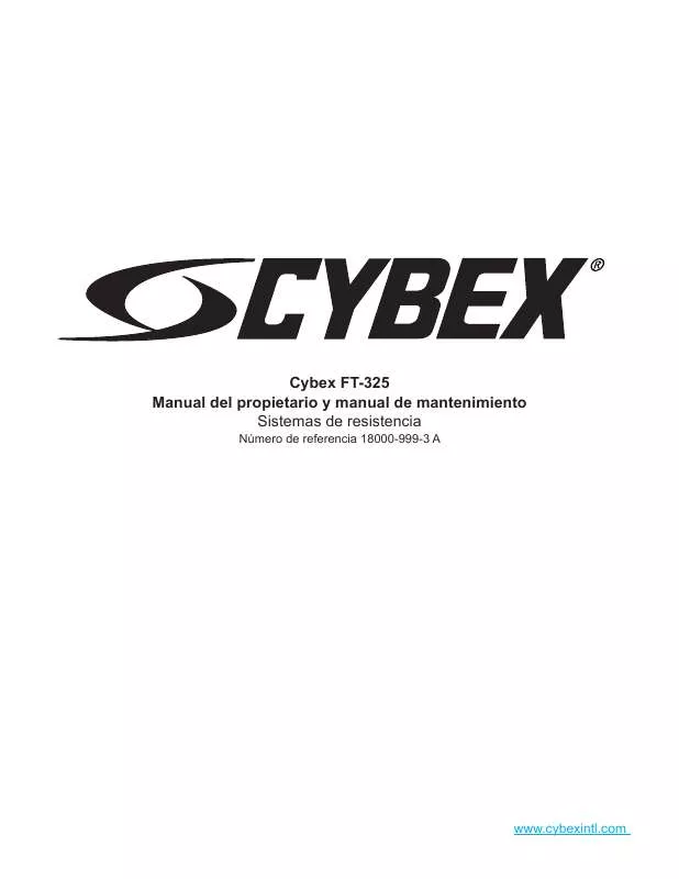 Mode d'emploi CYBEX INTERNATIONAL FT-325