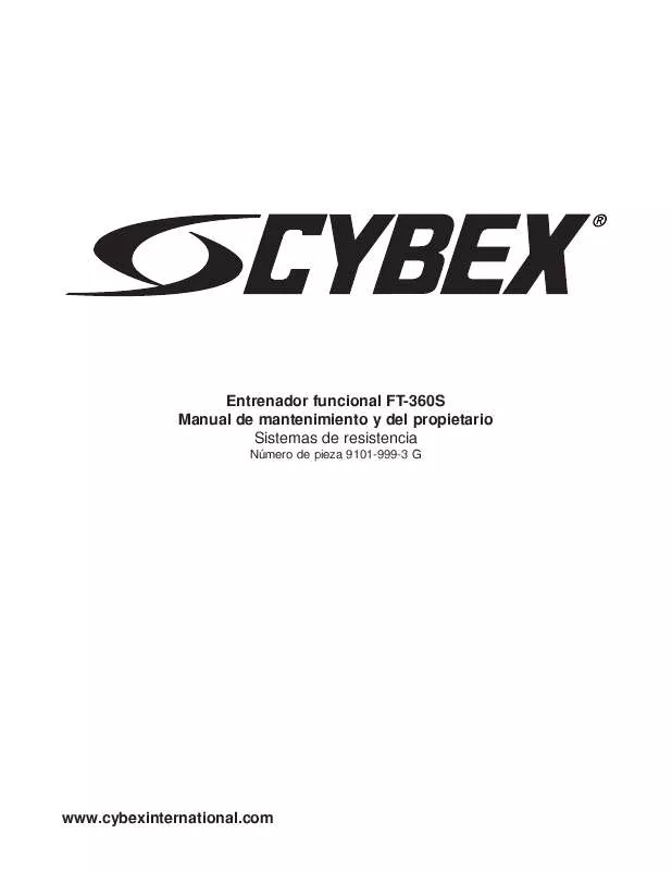 Mode d'emploi CYBEX INTERNATIONAL FT 360S