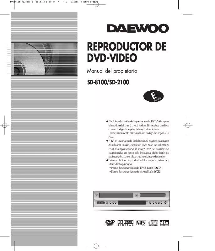Mode d'emploi DAEWOO SD-8100