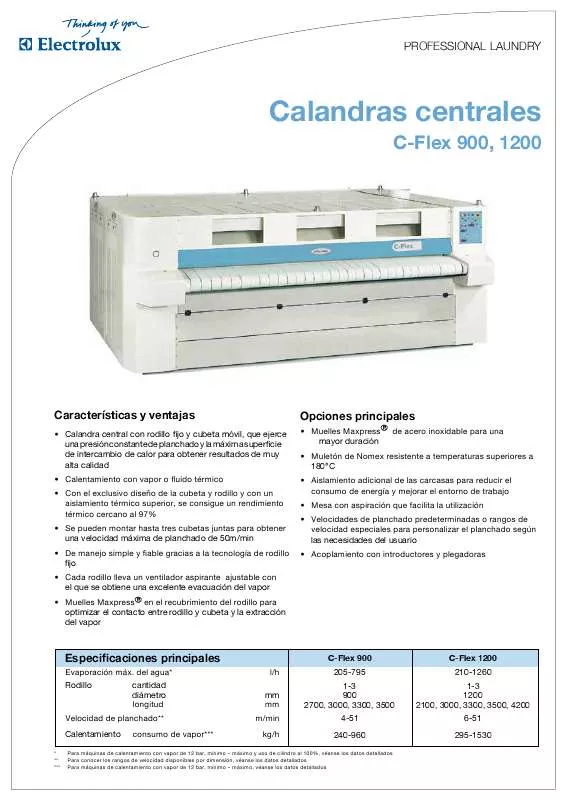 Mode d'emploi ELECTROLUX LAUNDRY SYSTEMS C-FLEX 900