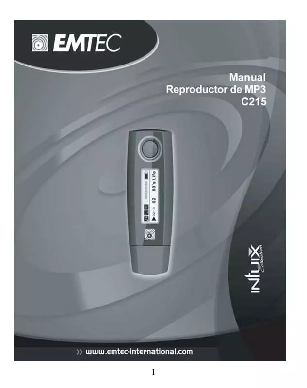 Mode d'emploi EMTEC MP3 PLAYER C215