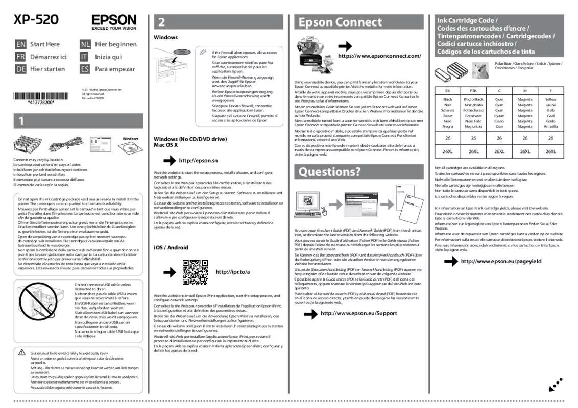 Mode d'emploi EPSON EXPRESSION PREMIUM XP-520