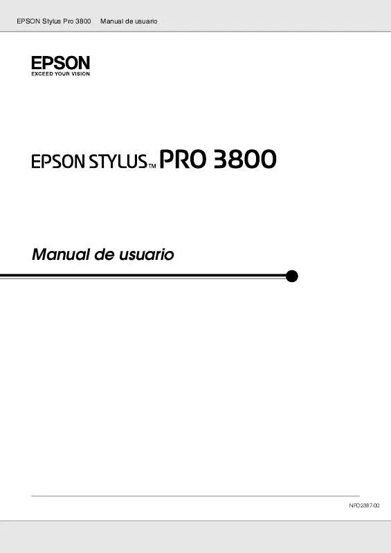 Mode d'emploi EPSON STYLUS PRO 3800