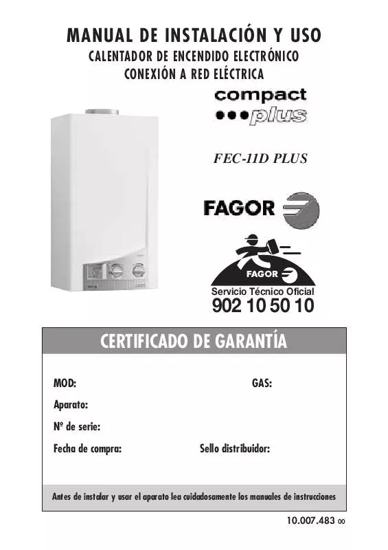 Mode d'emploi FAGOR FEC-11D PLUS
