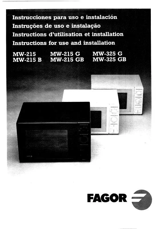 Mode d'emploi FAGOR MW-325 GB