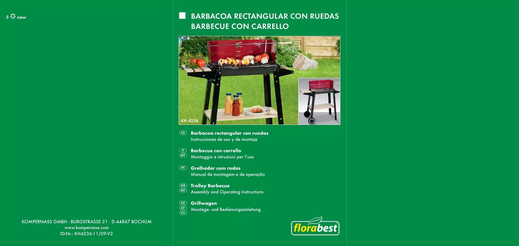 Mode d'emploi FLORABEST KH 4236 TROLLEY BARBECUE