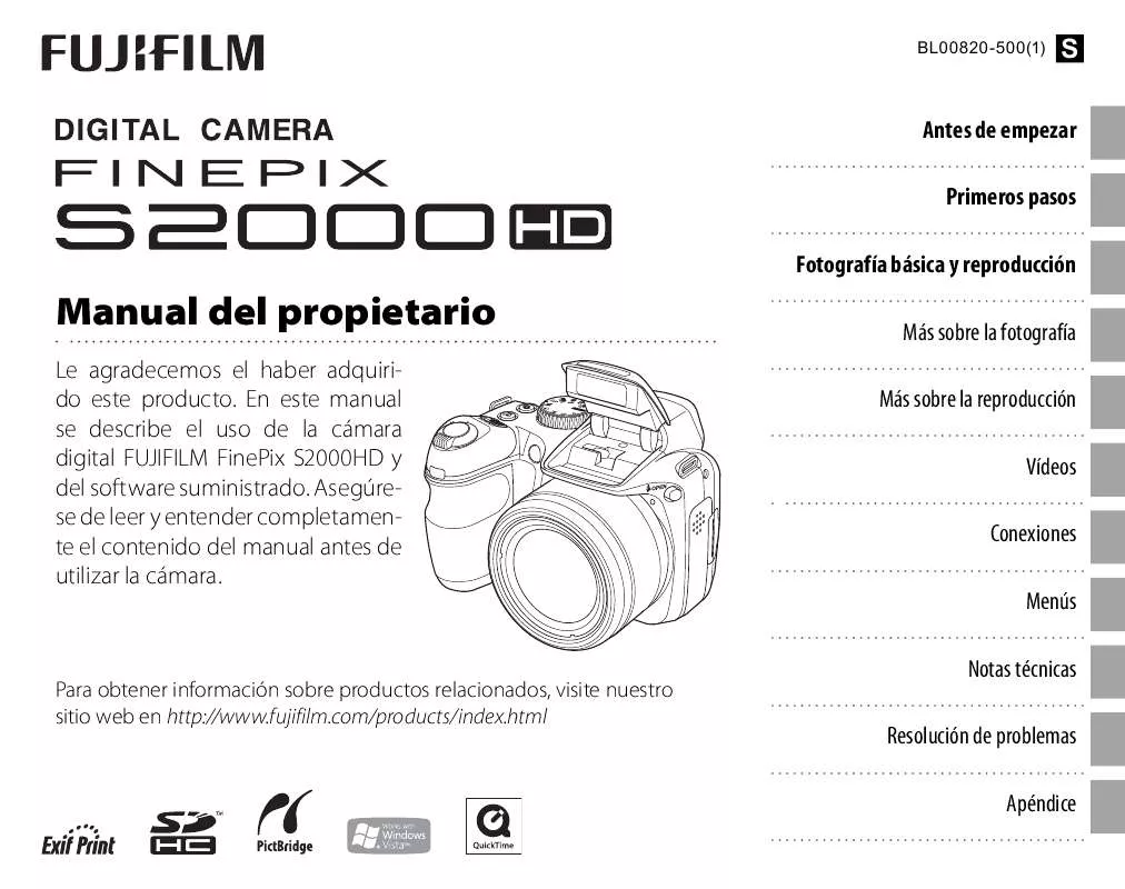 Mode d'emploi FUJIFILM FINEPIX S2000HD