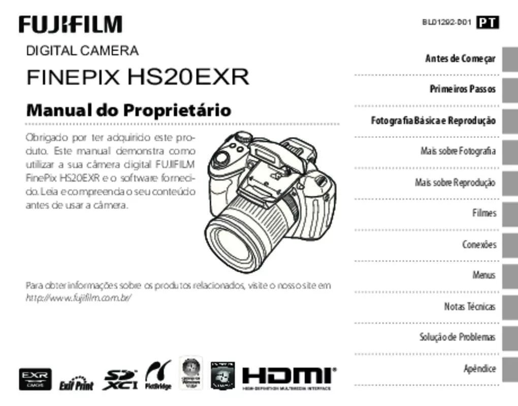 Mode d'emploi FUJIFILM FINEPIX HS20 EXR