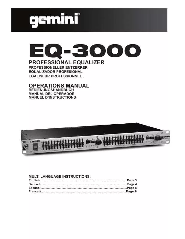 Mode d'emploi GEMINI EQ-3000